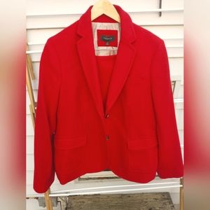Talbots red wool skirt suit, size 16